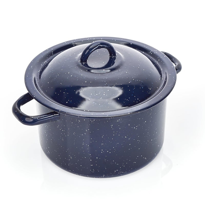 IMUSA 6.0qt Enamel Stock Pot, Blue - Image 1