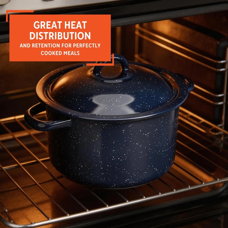 IMUSA 6.0qt Enamel Stock Pot, Blue - Image 5