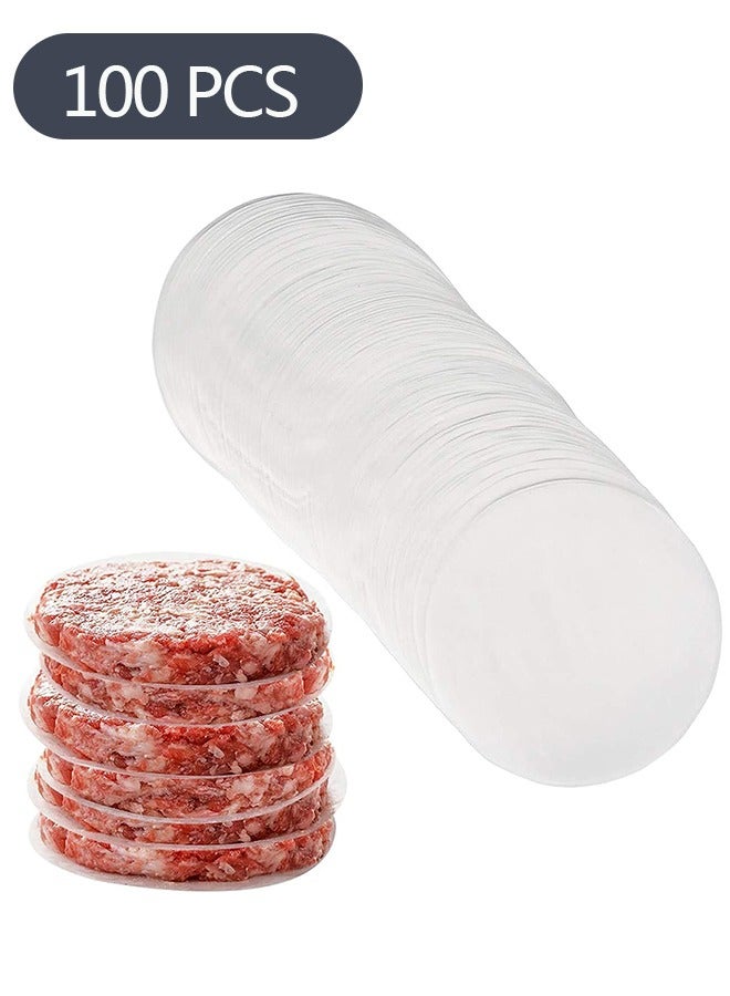 Ant 100 Piece Double Sided Burger Rounds Patty Paper 4.3 Inch Burger Patty Paper Sheet for Separating Burger Patty Cookies and More - Image 1