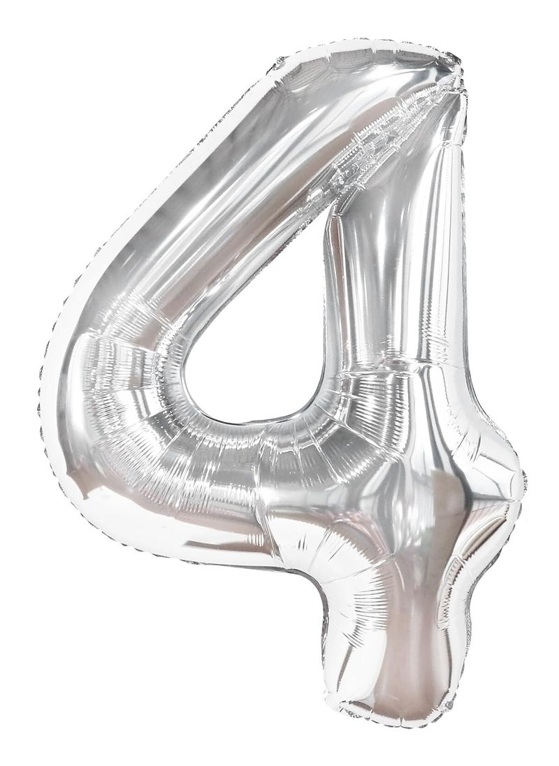 KATCHON Silver Number 4 Balloon for 4th Birthday Decorations  - Image 1
