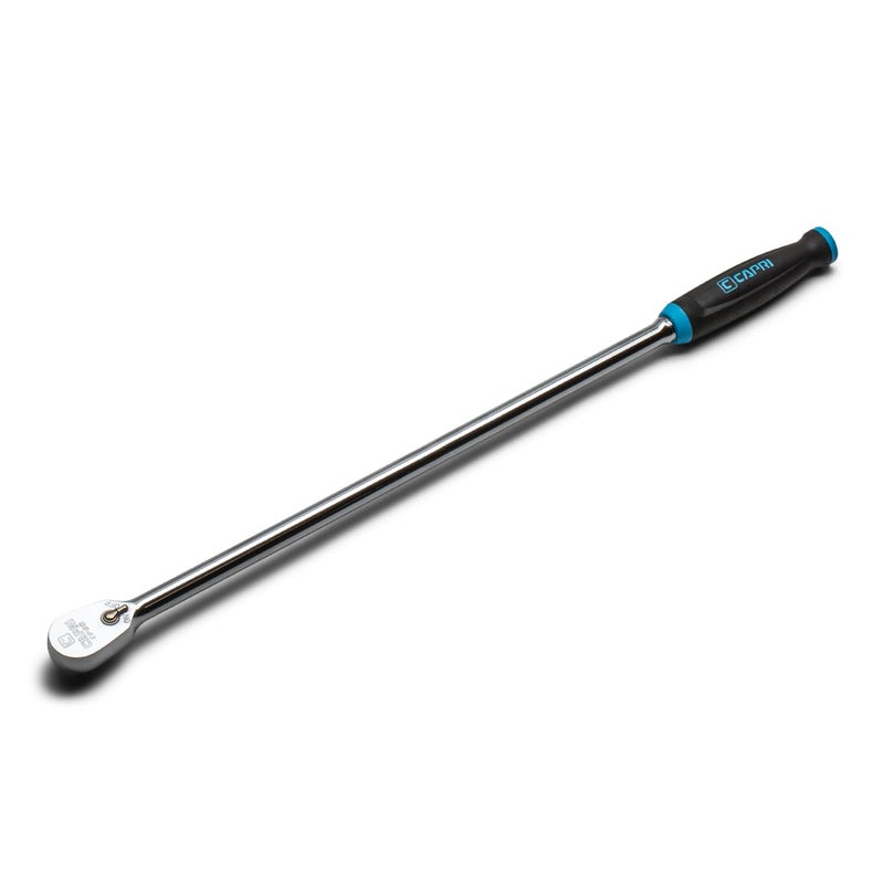 Capri Tools 38 in Drive Fine 90Tooth Extra Long Ratchet Ergonomic Soft Grip 20 in Long