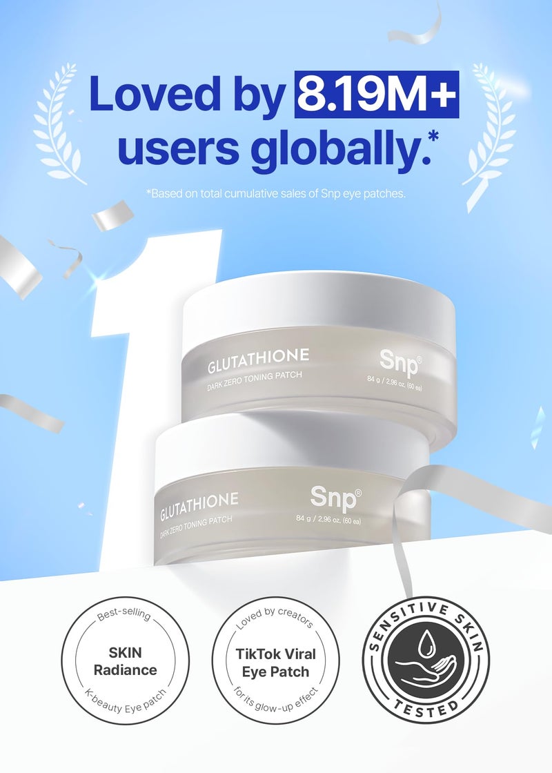 SNP 99% Glutathione + Niacinamide B3 Eye Patch | Nourishing Under Eye Patches for Blemishes and Dark Spots | Under Masks for Puffy Eyes and Dark Circles | Korean Skincare | 60 Patches - Image 2