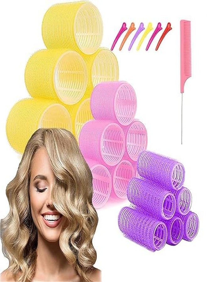 FICTIOUS Hair Rollers Set with Free Cosmetic Bag - Heatless Hair Curlers for Medium Hair Long Hair, Volume Hair - Set of 18PCS, Hair Rollers with Clips, Comb, Best Rollers Hair Curler - Multi Color - Image 3