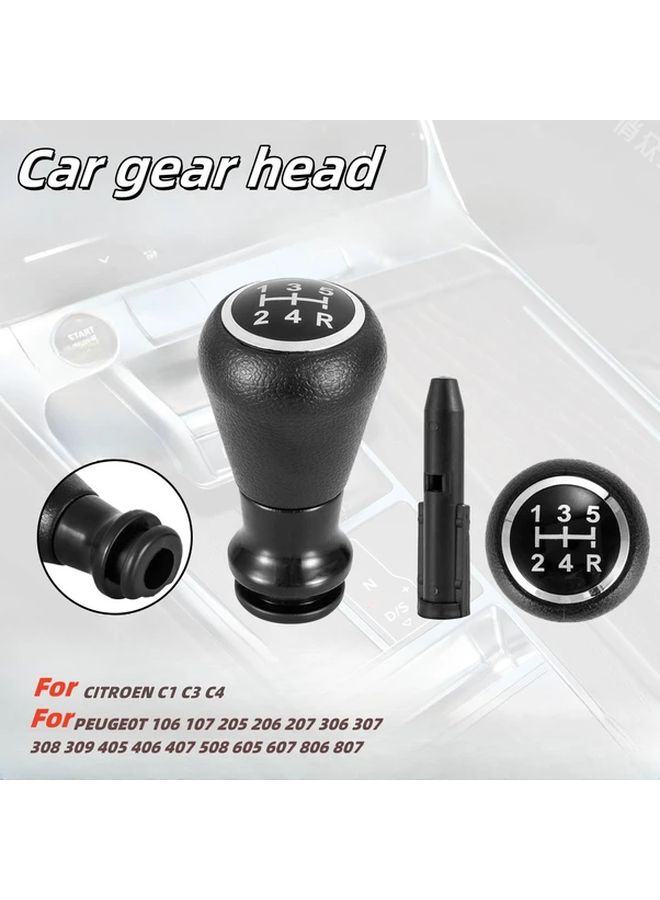 Black 5 Speed Manual Gear Shift Knob For Peugeot Citroen Models - Image 1