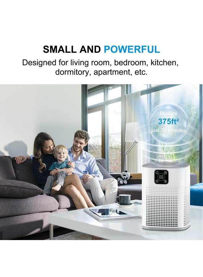 honeyuan 2 Pack Air Purifiers for Home Bedroom up to 650ft², Honeyuan H13 HEPA Air purifier with 360°Air Intake, 3 Fan Speeds, White  - Image 4