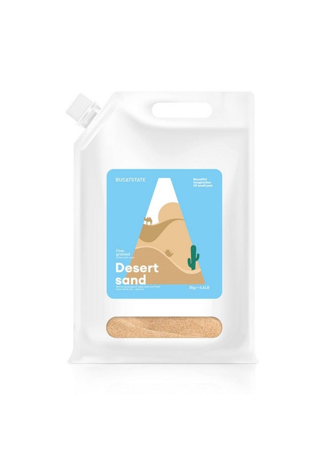 BUCATSTATE Hamster Bath Sand with Pour Spout and Handle, 6.6LB Desert Bath Sand | No-Dust Potty Litter Calcium-Free Sand for Hamster Chinchillas Gerbil Mice Degu or Other Small Pets (Fine Sand) - Image 1