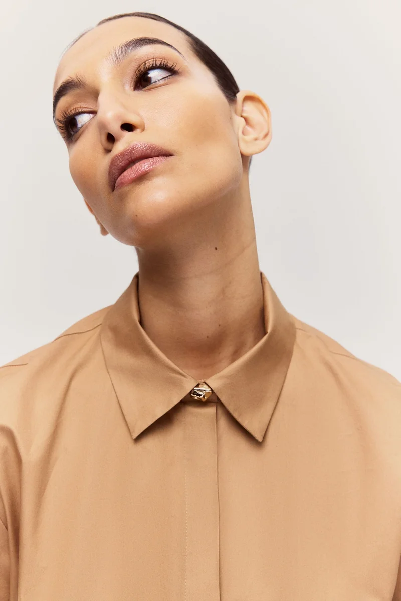 H&M Tie-belt twill shirt dress