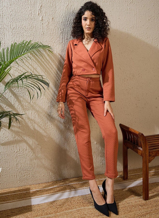 StyleStone معطف بياقة شال مصمم ذاتيًا من ستايل ستون مع بنطلونات متناسقة - Image 4