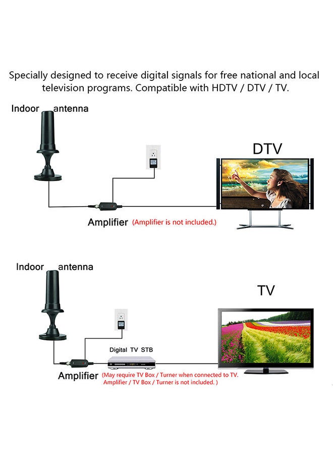 نيبمينينت هوائي تليفزيون رقمي داخلي 36DBI طراز W36 أسود  - Image 4