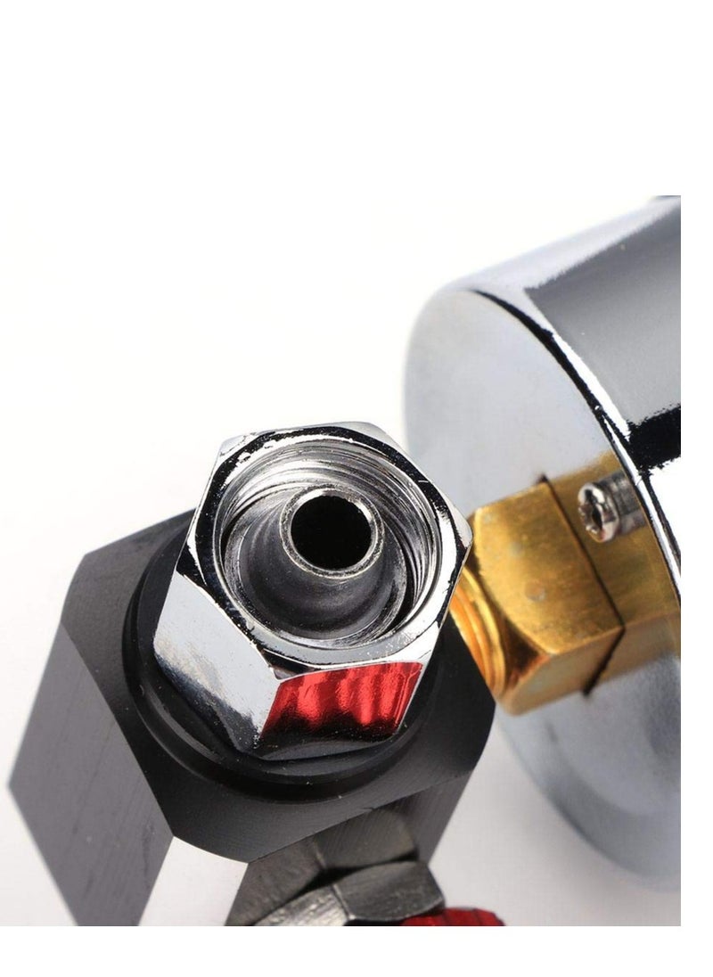 SYOSI G1/4 Air Pressure Regulator with Gauge, Air Compressor Replacement Pressure Regulator Air Spray Gun Accessories Adjustable Instrument Pneumatic Tool  - Image 2