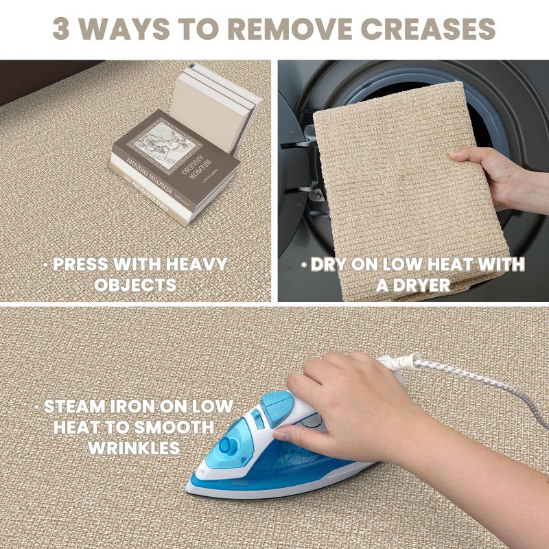 EARTHALL Washable Area Rug 3x5 Ft Non Slip Rugs for Entryway, Braided Rubber Backed Throw Rugs Door Mat Indoor Outdoor Entrance, Cotton Woven Carpet for Kitchen Foyer Front Door, Send/Beige - Image 4