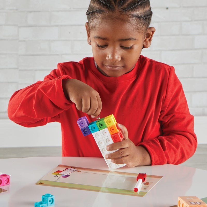 hand2mind hand2mind Numberblocks MathLink Cubes 11-20 Activity Set, 30 Numberblocks Activities Linked to TV Episodes, 155 NumberBlocks MathLink Cubes, Numberblocks Toys, Math Cubes, Homeschool Supplies  - Image 4