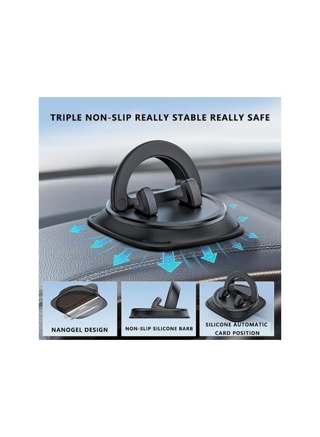 S-TOP Car Phone Mount Dashboard 360° Rotatable Non-Slip Silicone Stand Compatible with Cell Phones - Image 2