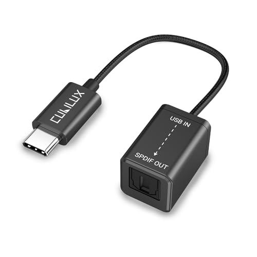 Cubilux USB C to SPDIF Transmitter, Unidirectional Type C to Optical Audio Output Adapter with 192KHz/24bit DAC for MacBook Pro/Air, Laptop, Computer - Image 1