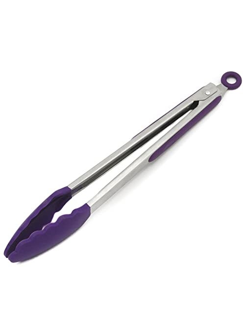 Chef Craft Chef Craft Premium Silicone Cooking Tongs 12 inch Purple 