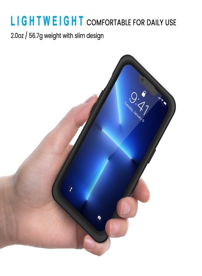 جراب Lanhiem المغناطيسي لهاتف iPhone 13 Pro Max، غطاء مقاوم للماء والغبار [واقي شاشة مدمج] [متوافق مع MagSafe]، جراب هاتف متين لكامل الجسم لهاتف iPhone 13 Pro Max - 6.7 بوصة (أسود) - Image 4