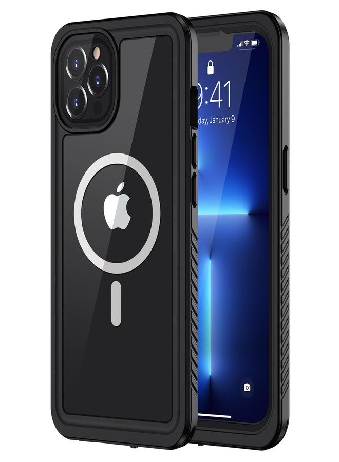 جراب Lanhiem المغناطيسي لهاتف iPhone 13 Pro Max، غطاء مقاوم للماء والغبار [واقي شاشة مدمج] [متوافق مع MagSafe]، جراب هاتف متين لكامل الجسم لهاتف iPhone 13 Pro Max - 6.7 بوصة (أسود) - Image 1