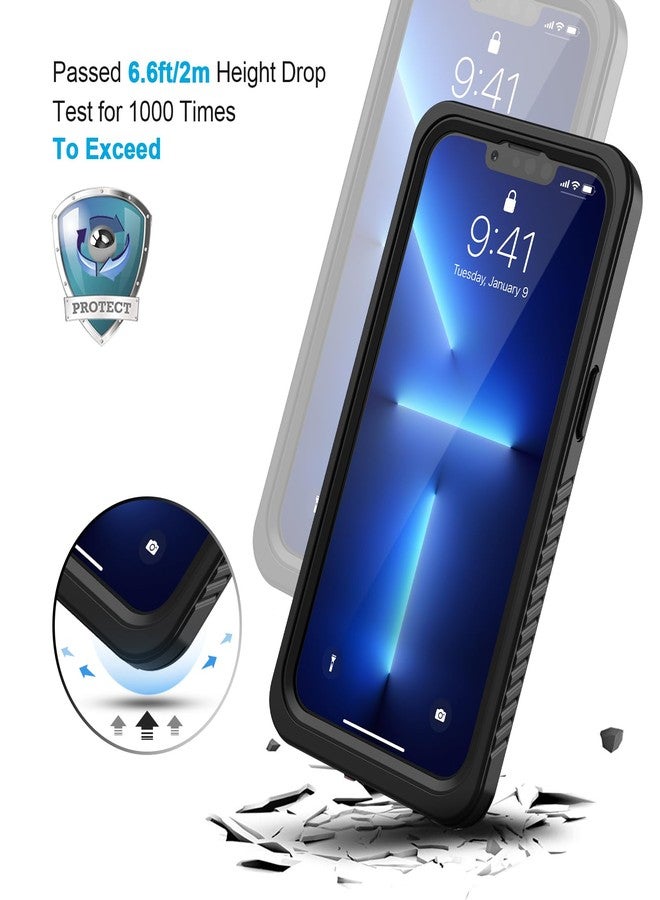 جراب Lanhiem المغناطيسي لهاتف iPhone 13 Pro Max، غطاء مقاوم للماء والغبار [واقي شاشة مدمج] [متوافق مع MagSafe]، جراب هاتف متين لكامل الجسم لهاتف iPhone 13 Pro Max - 6.7 بوصة (أسود) - Image 5