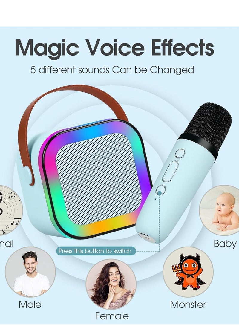 مكبر صوت كاريوكي محمول يعمل بالبلوتوث مع 2 ميكروفونات لاسلكية لحفلة الاستمتاع بالمنزل - Image 2