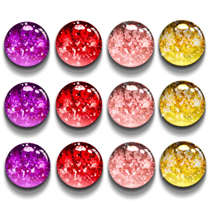 Glass Fridge Magnets for KitchenWhiteboardLockerCabinetCute Decorative Magnet for GirlsRedPurplePinkGolden