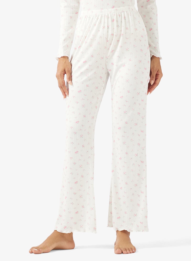 Ginger Pointelle Floral Top & Pyjama Set - Image 4