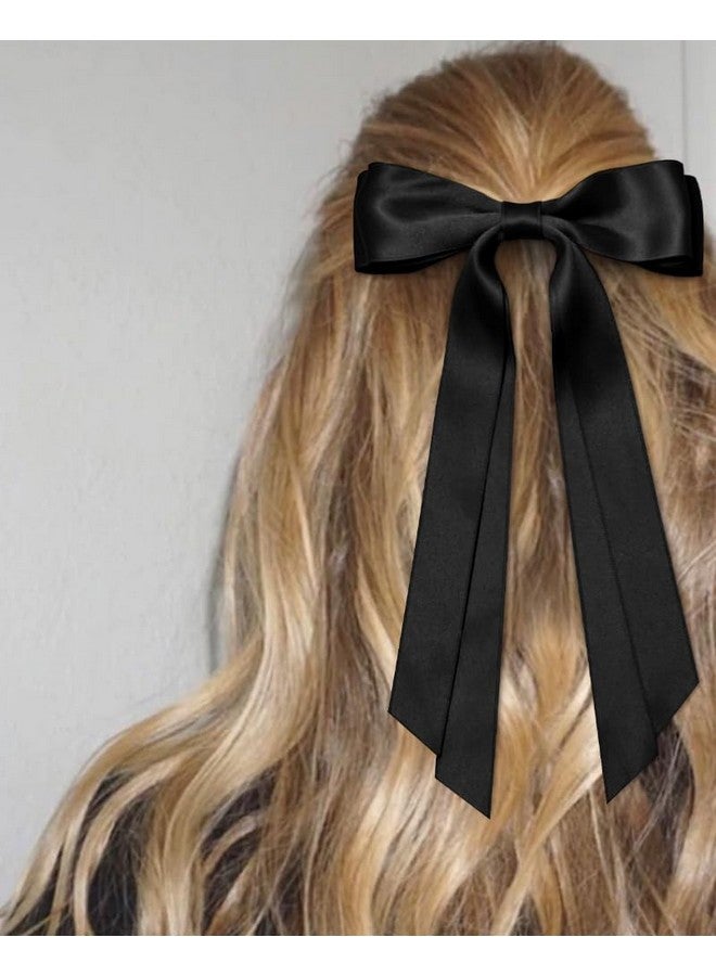 Tobeffect Hair Bows For Women Bow Hair Clips Cute Hair Ribbons Girls Ribbon Bows For Hair Bowknot Barrettes Tassel Women Hair Bow Clips Fashion Hair Accessories For Women Black Hair Bow & White Bow For Hair - Image 5