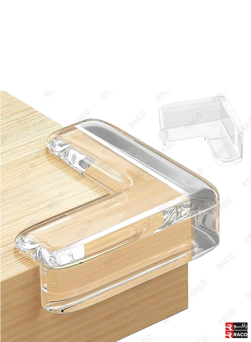 RACO Corner Protector - Babyproof Edge Safety Bumpers with Soft, Transparent Design and Full Adhesive Coverage for Furniture and Table Corners, - Image 1