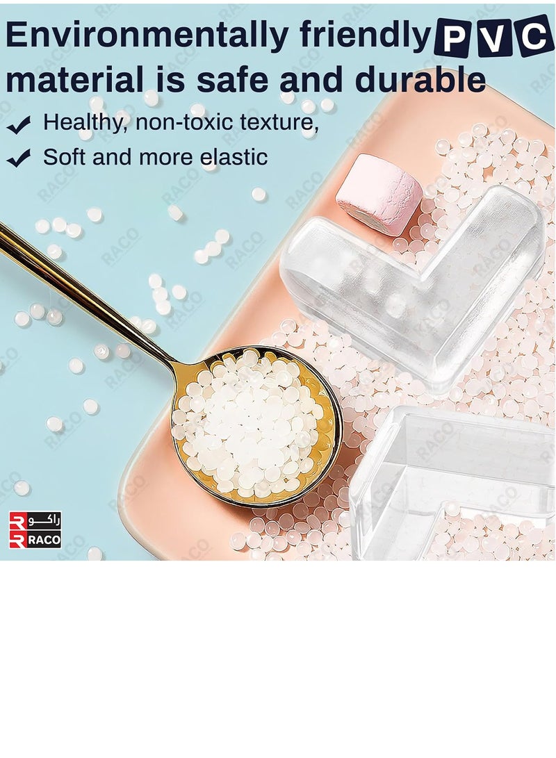 RACO Corner Protector - Babyproof Edge Safety Bumpers with Soft, Transparent Design and Full Adhesive Coverage for Furniture and Table Corners, - Image 3