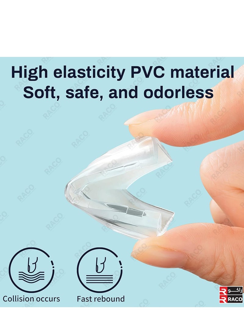 RACO Corner Protector - Babyproof Edge Safety Bumpers with Soft, Transparent Design and Full Adhesive Coverage for Furniture and Table Corners, - Image 4