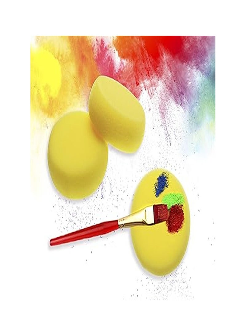 Smart 2 PCS Round Sponges 3 inch Yellow Painting Sponges Synthetic Artist Sponges Watercolors Sponges for Art & Craft Pottery Clay Cleaning Ceramics Wall (Round Painting Sponges)  - Image 4
