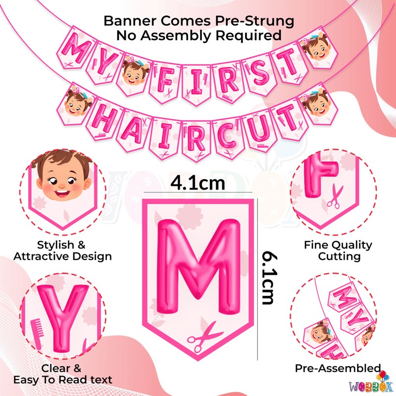 Wobbox My First Hair Cut Banner, Mundan Ceremony Banner, Mundan Ceremony Decoration Items (FP4614) - Image 2