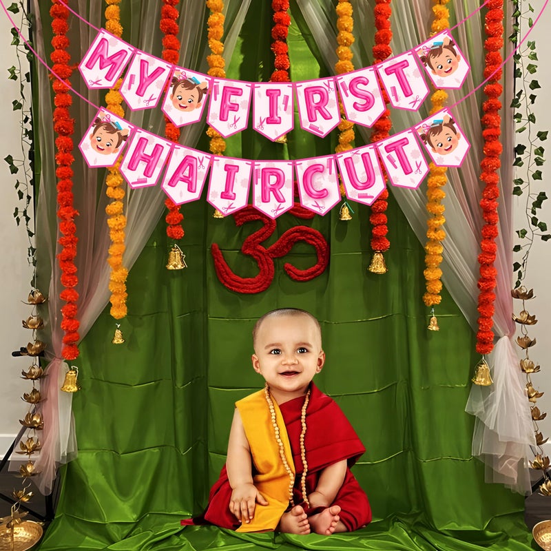 Wobbox My First Hair Cut Banner, Mundan Ceremony Banner, Mundan Ceremony Decoration Items (FP4614) - Image 5