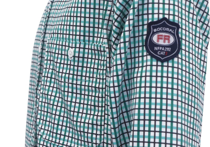 BOCOMAL FR Shirts Flame Resistant NFPA2112/CAT2 6.5oz Light Weight Printed Fire Retardant Plaid Shirt - Image 5