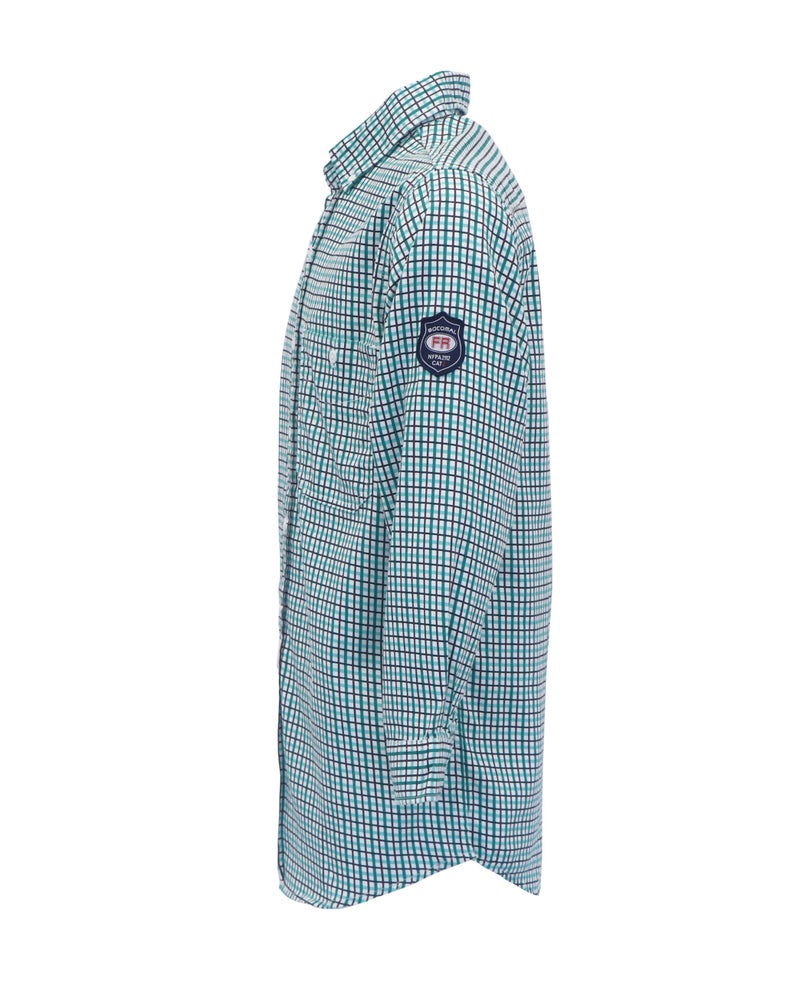 BOCOMAL FR Shirts Flame Resistant NFPA2112/CAT2 6.5oz Light Weight Printed Fire Retardant Plaid Shirt - Image 3