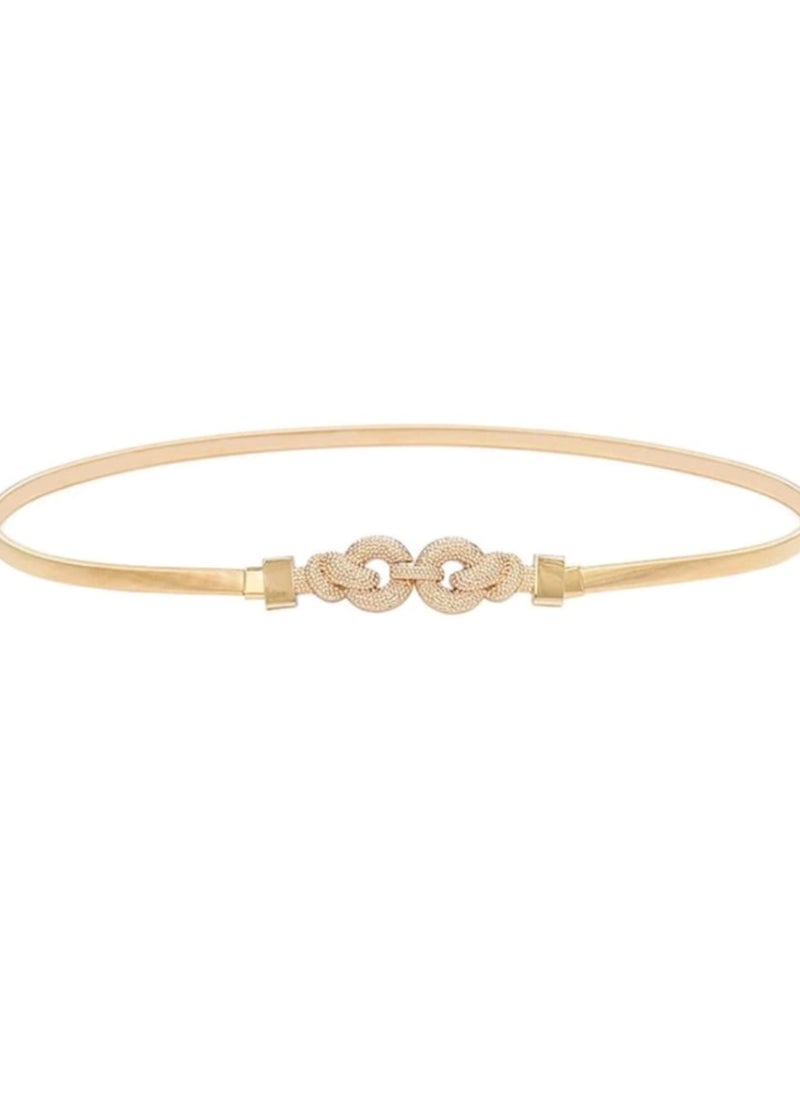 Shein Party 1pc Elastic Metal Chain SHEIN  Belt For Women, Decorative & Versatile For Dress  - Image 1