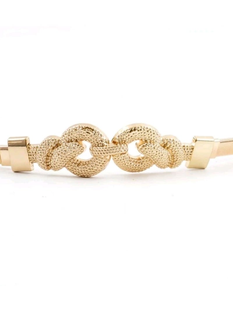 Shein Party 1pc Elastic Metal Chain SHEIN  Belt For Women, Decorative & Versatile For Dress  - Image 2