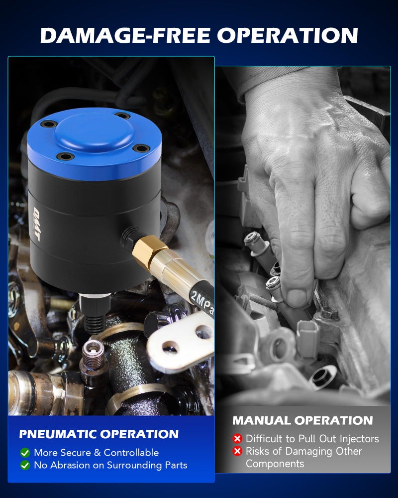 Orion Motor Tech مجموعة أدوات سحب حقن الهواء من أوريون موتور تكنولوجي لمحركات الديزل، 23 قطعة 5-8 بار مع مطرقة مستخرج، 19 محول، خرطوم تمديد، وموصلات EU و US - Image 3