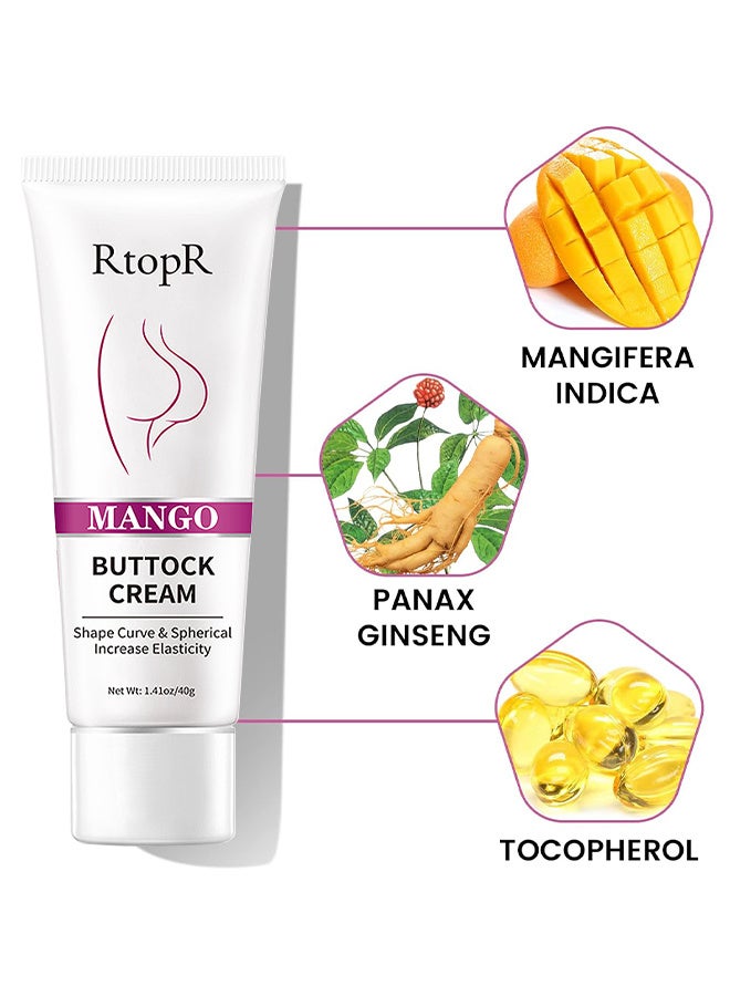 RtopR Mango Massage Buttock Cream 40G, Natural Plant Essence Can Deeply Moisturize, Relieve The Pain Of Sitting Buttocks, Tighten And Lift The Skin, And Shape The Ideal Curve Button Cream - Image 1