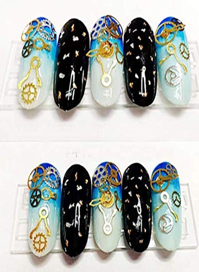 DNHCLL Ultra-thin 3D Punk Time Gears Nail Studs Nail Art Decorations Alloy Manicure Decoration,12 Wheel(Approx.100 Count) - Image 4
