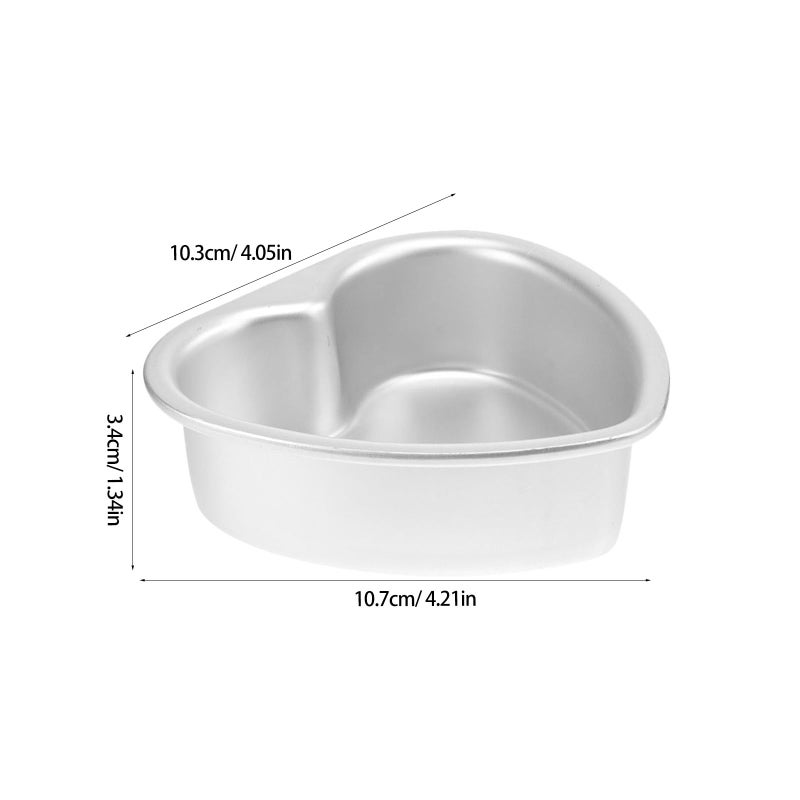 2 Pack 4 Inch Heart Shaped Cake Pan Nonstick Fixed Bottom Mold For Baking Dessert - Image 3
