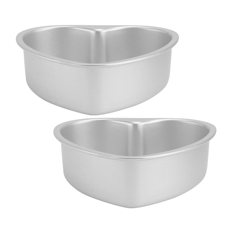 2 Pack 4 Inch Heart Shaped Cake Pan Nonstick Fixed Bottom Mold For Baking Dessert - Image 2