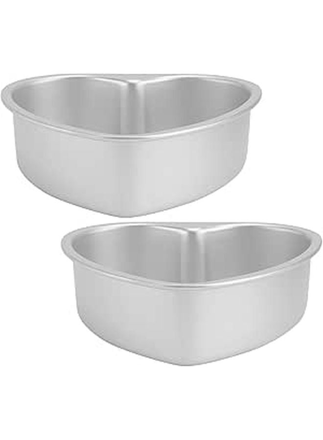 2 Pack 4 Inch Heart Shaped Cake Pan Nonstick Fixed Bottom Mold For Baking Dessert - Image 1
