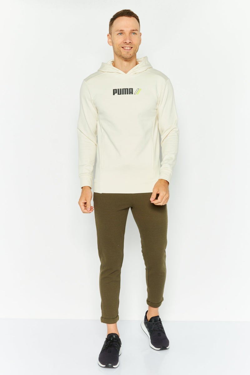 PUMA Men Sportswear Fit Brand Logo Training Hoodie, Off White - Image 2