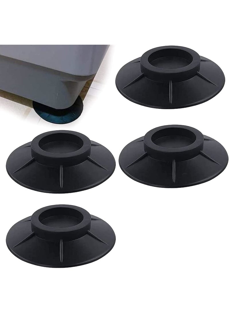 Barakah وسادات اهتزاز غسالة، أرجل مطاطية مضادة للاهتزاز غير قابلة للانزلاق، حصائر ممتصة للصدمات للطاولات، أرجل الكراسي، الأرائك، الثلاجات والمجففات، تمنع الضوضاء والانزلاق، 4 قطع - Image 1