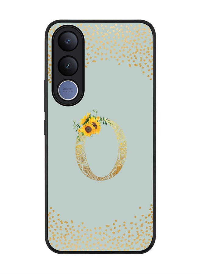 Stylizedd For vivo V70 FE Case,Slim fit Camera Protection, Shockproof Thin Phone cover  - Custom Floral Monogram - O  (Light Grey ) - Image 1