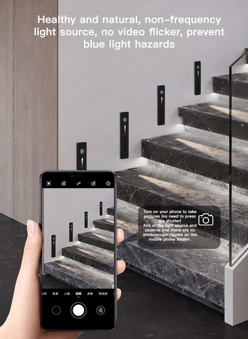 Sharpdo Wall Embedded LED Smart Sensor Light IP65 Waterproof Motion Sensor Lamp For Bedroom Living Room Corridor Night Light Matte Black - Image 4