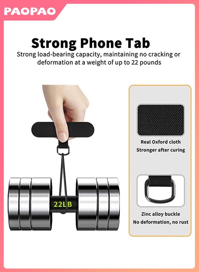 Pao pao Phone Tether Tab for iPhone, Cell Phone Lanyard Patch, Phone Strap Replacement Part for All Full Phone Cases (Black) - Image 2