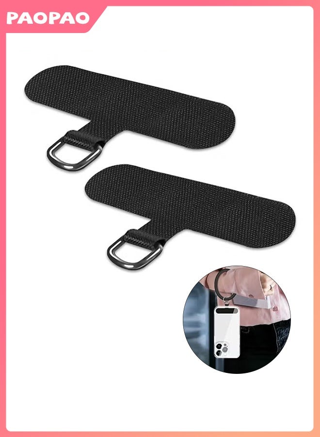 Pao pao Phone Tether Tab for iPhone, Cell Phone Lanyard Patch, Phone Strap Replacement Part for All Full Phone Cases (Black) - Image 1