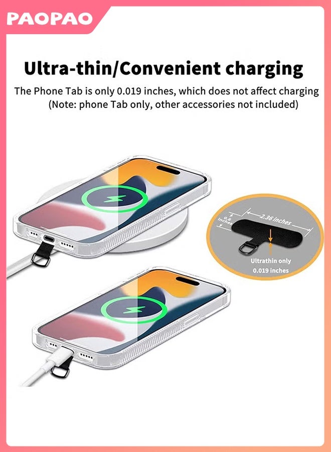Pao pao Phone Tether Tab for iPhone, Cell Phone Lanyard Patch, Phone Strap Replacement Part for All Full Phone Cases (Black) - Image 3