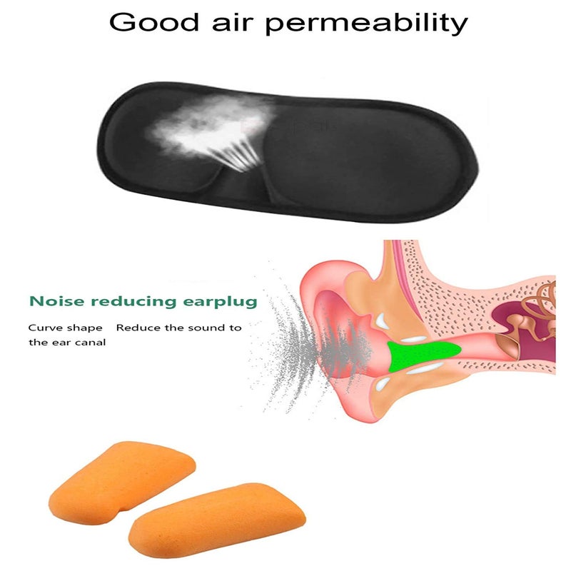 POPLEY 3 in 1 Combo Travel Kit Neck Rest Support Headrest Soft Air Cushion Neck Pillow Eye Shade Mask Ear Plugs for Men and Women Multicolour - Image 5
